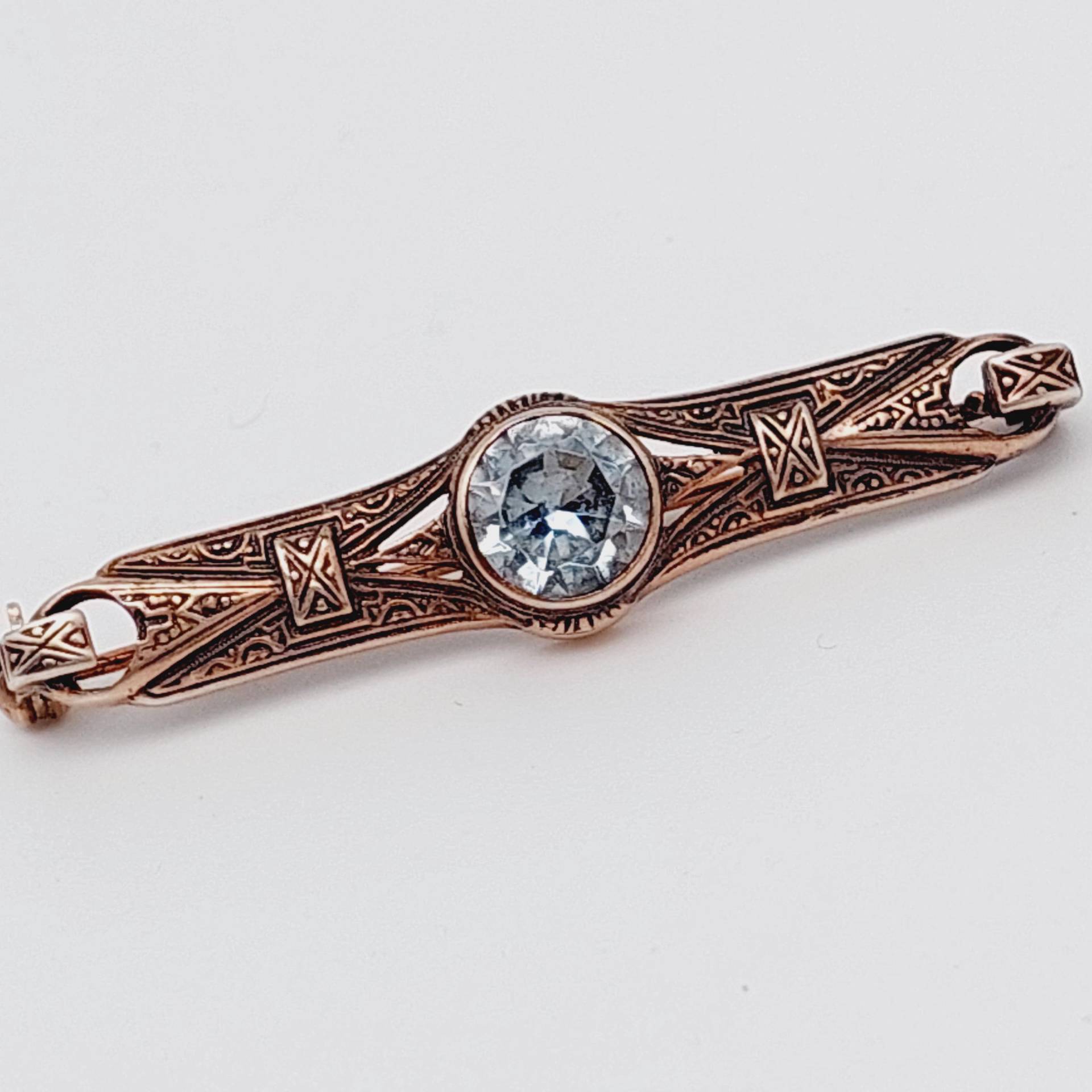 Schöne Antike 925Er Silber Brosche Hellblau Farbstein Trachtenschmuck von SchmuckparadiesShop