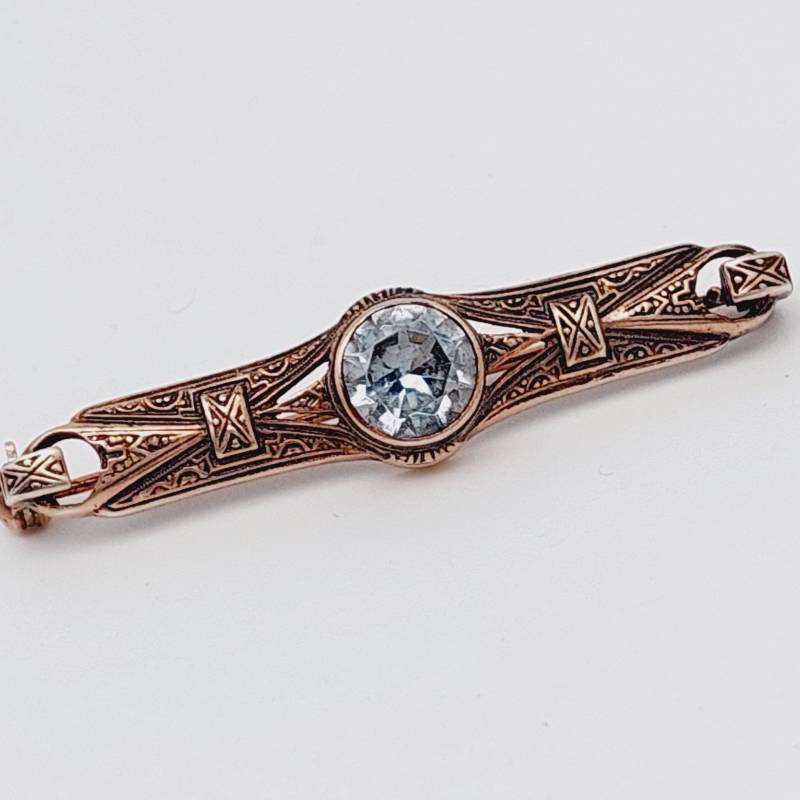 Schöne Antike 925Er Silber Brosche Hellblau Farbstein Trachtenschmuck von SchmuckparadiesShop