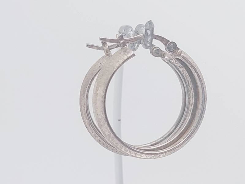 Sehr Schöne 925 Silber Creolen 2 5 cm Ohrringe Diamantiert #101 von SchmuckparadiesShop