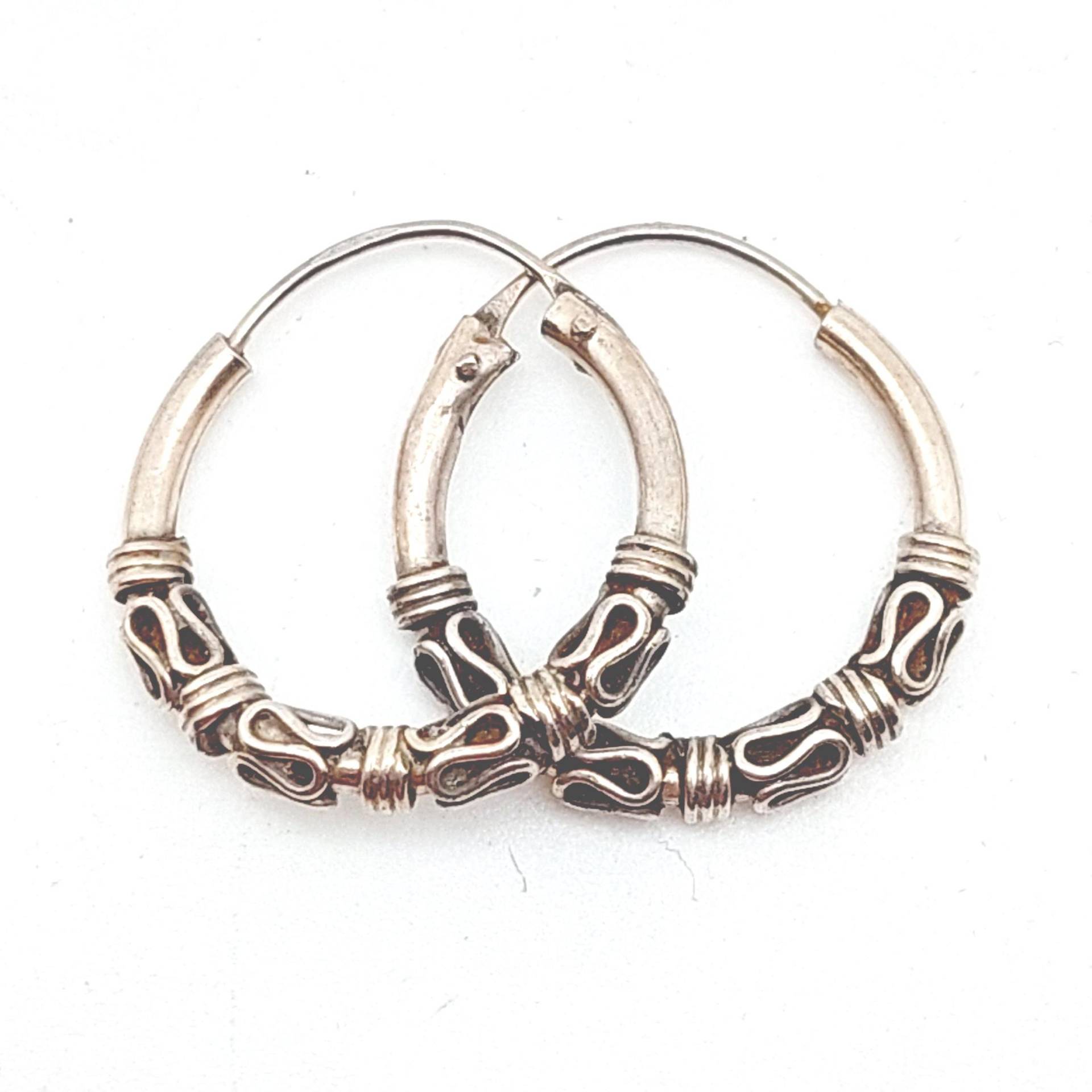 Sehr Schöne 925 Silber Creolen Ohrringe Balicreolen #bali02 von SchmuckparadiesShop