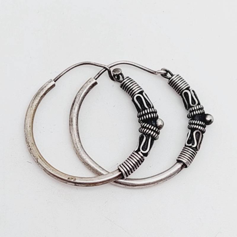 Sehr Schöne 925 Silber Creolen Ohrringe Balicreolen #bali09 von SchmuckparadiesShop