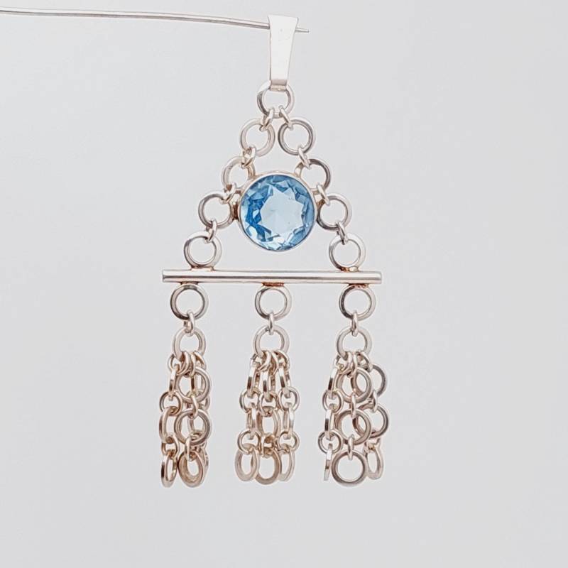 Sehr Schöner Antiker 835 Silber Anhänger Hellblau Geschliffener Stein Aquamarin Farbend Sehr Schöner Antiker 835 Silber Anhänger Hellblau Geschliffener Stein Aquamarin Farbend von SchmuckparadiesShop
