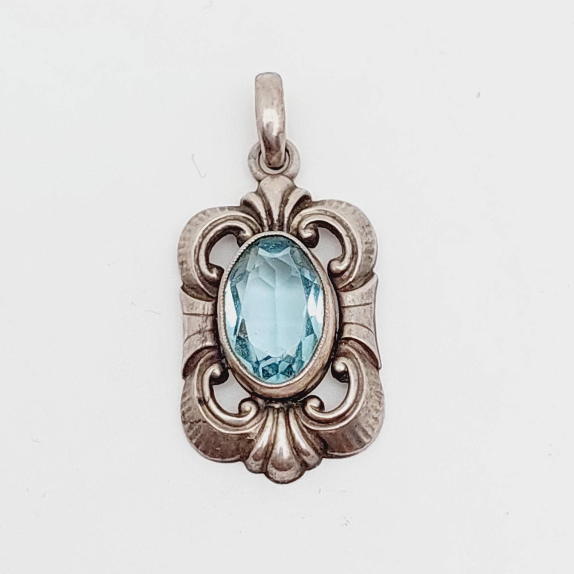 Sehr Schöner Antiker 835Er Silber Anhänger Art Deco Hellblau Geschliffener Stein Aquamarin Farbe Andreas Daub Sehr Schöner Antiker 835Er Silber Anhänger Art Deco Hellblau Geschliffener Stein Aquamarin Farbe Andreas Daub von SchmuckparadiesShop