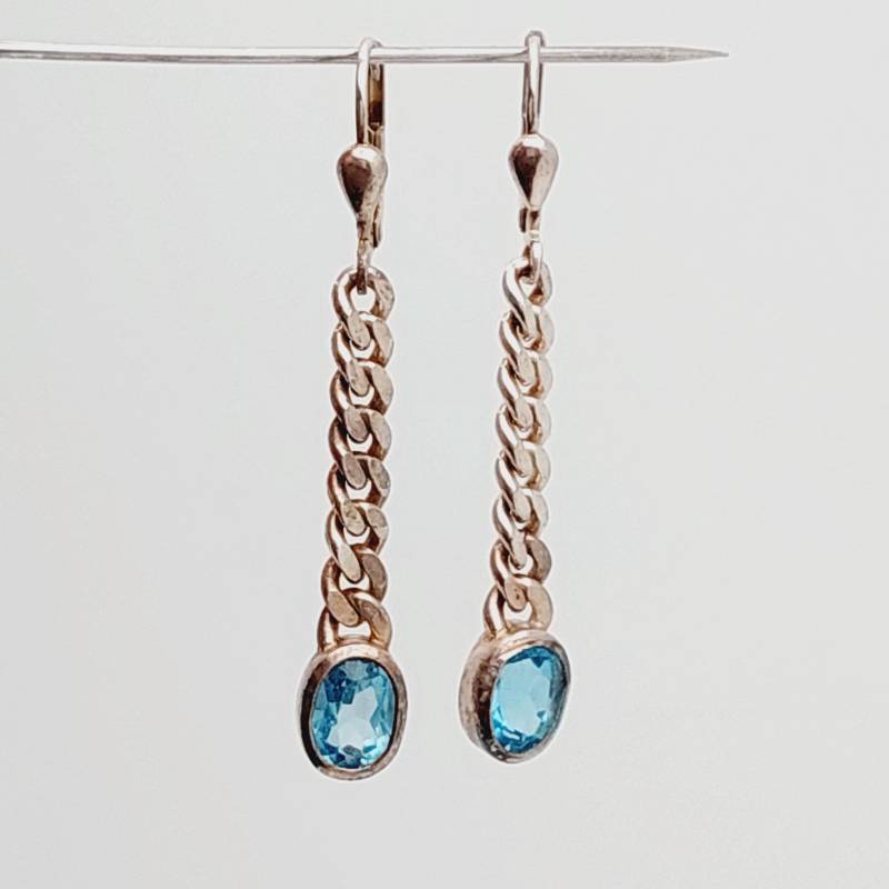 Silberohrringe 925Er Silber Echtschmuck Ohrringe Mit Blauen Geschliffenen Steinen Silberohrringe 925Er Silber Echtschmuck Ohrringe Mit Blauen Geschliffenen Steinen von SchmuckparadiesShop