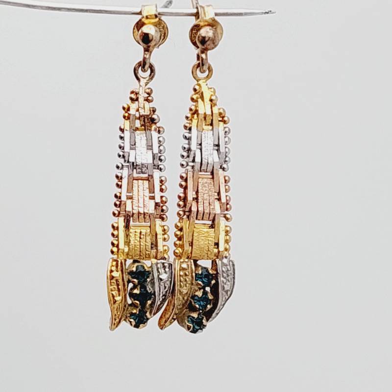 Silberohrringe 925Er Silber Echtschmuck Ohrringe Mit Blauen Geschliffenen Steinen von SchmuckparadiesShop
