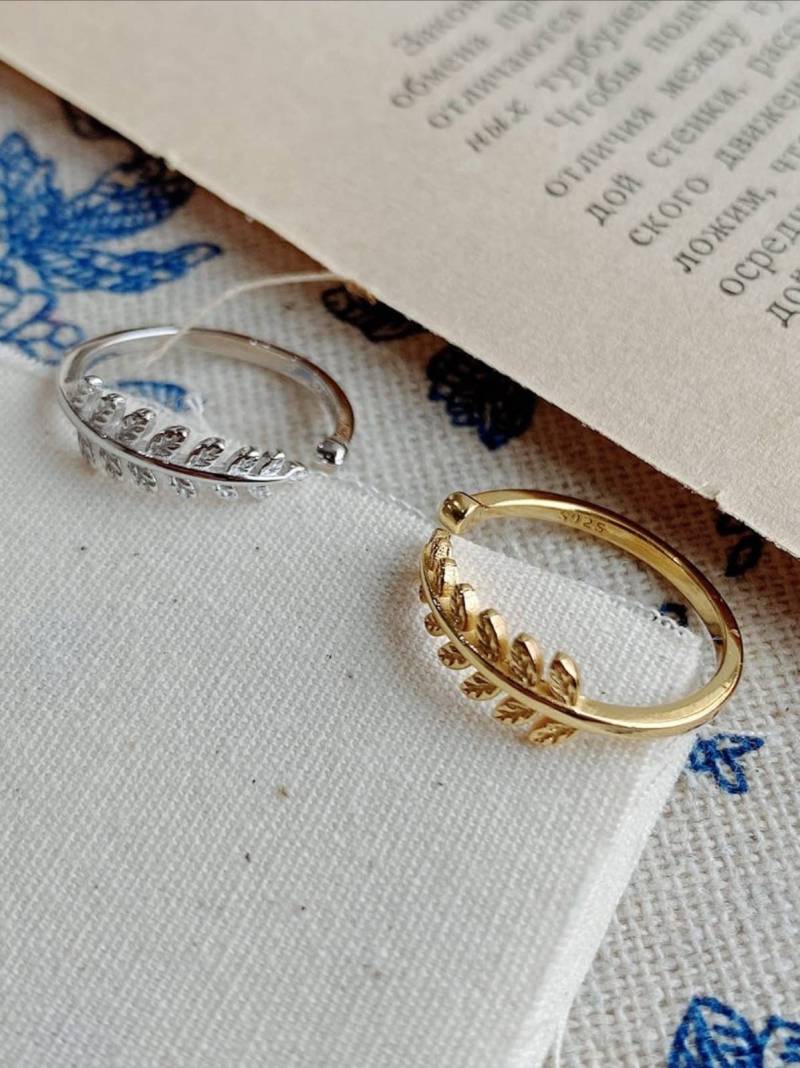 Silberring Blatt, Sterling Weinrebe Ring, Handgefertigte Ringe Für Frauen, Verstellbarer Blatt Silber Ring #tl003 von SchmuckparadiesShop
