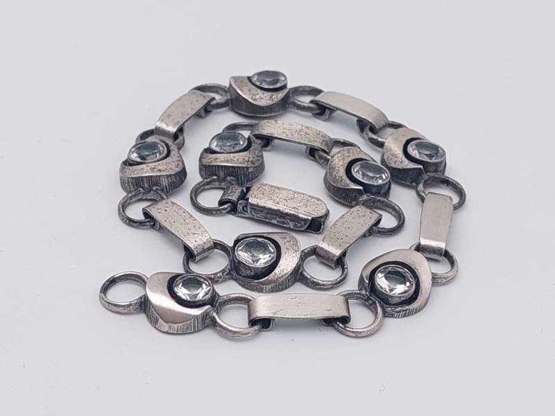 Sten Laine Sterling Armband Mid Century Finnland 925Er Silber Mit Bergkristall Skandinavien Design von SchmuckparadiesShop