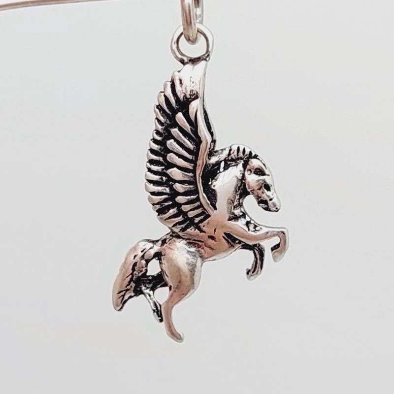 Sterling 925 Echt Silber Anhänger | Hängeohrringe Vintage Pegasus Pferd Ohrhänger Traumfänger Ohrschmuck Sterlingsilber von SchmuckparadiesShop
