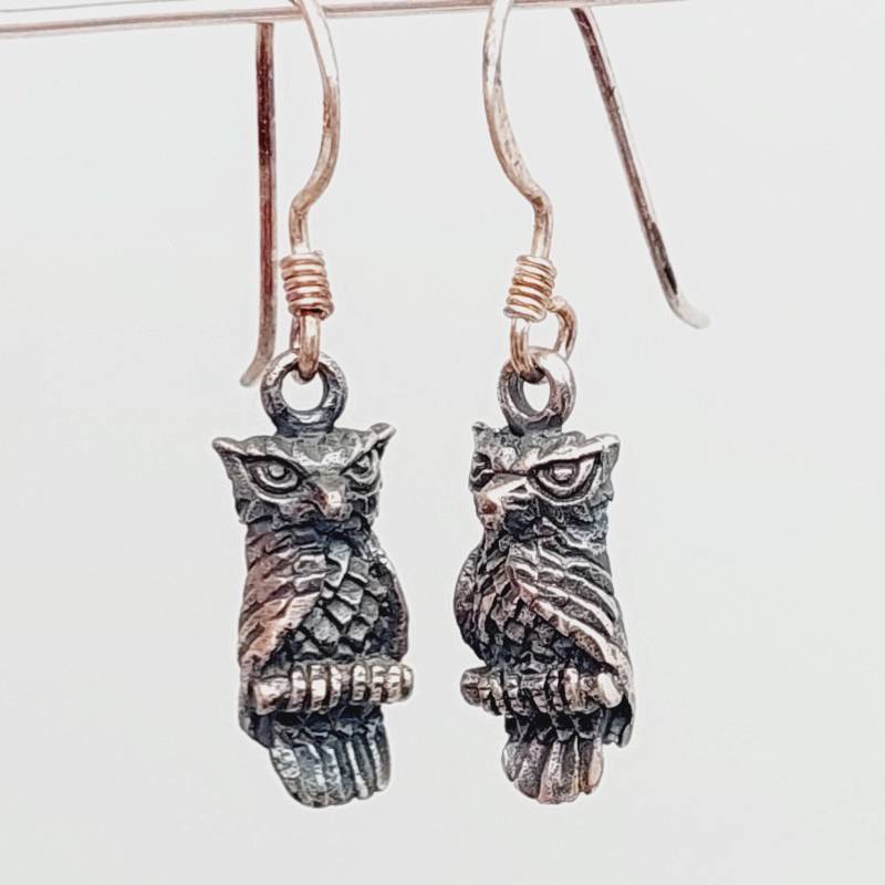 Sterling 925 Echt Silber Ohrringe | Hängeohrringe Vintage Eule Uhu Hänge Boho Ohrhänger Ohrschmuck Sterlingsilber von SchmuckparadiesShop