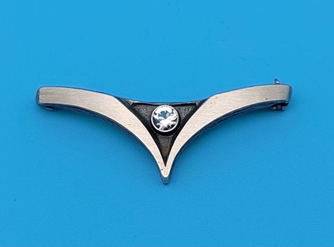 Vintage 70Er Jahre Brosche Finnland Karl & Laine Designer Schmuck 925Er Silber Bergkristall von SchmuckparadiesShop