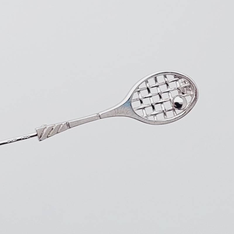 Vintage 835 Silber Tennisschläger Brosche von SchmuckparadiesShop
