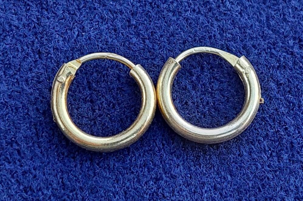 Vintage 925 Silber Creolen Ohrringe Vergoldet #cg6 von SchmuckparadiesShop