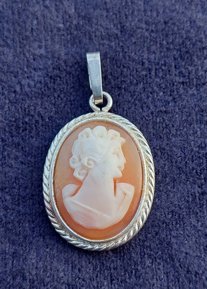 Vintage 925Er Silber Anhänger Mit Gemme von SchmuckparadiesShop