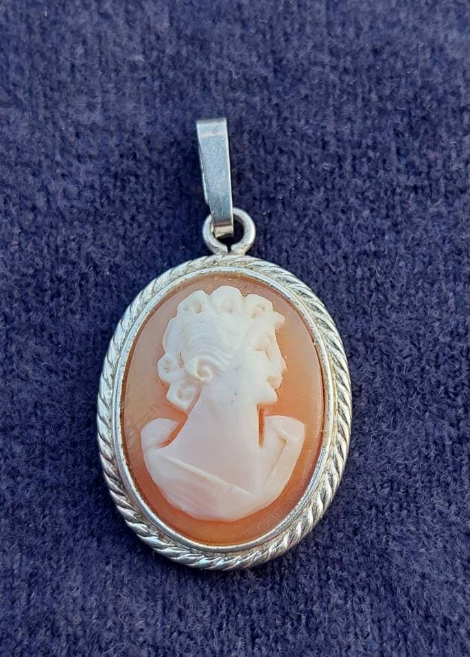 Vintage 925Er Silber Anhänger Mit Gemme von SchmuckparadiesShop