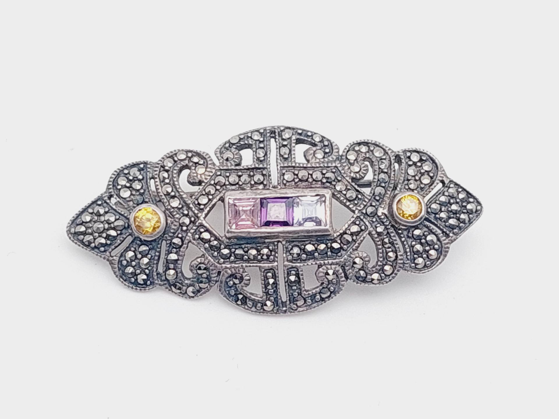 Vintage 925Er Silber Brosche Jugendstil Stil Filigranschmuck Rocaille von SchmuckparadiesShop