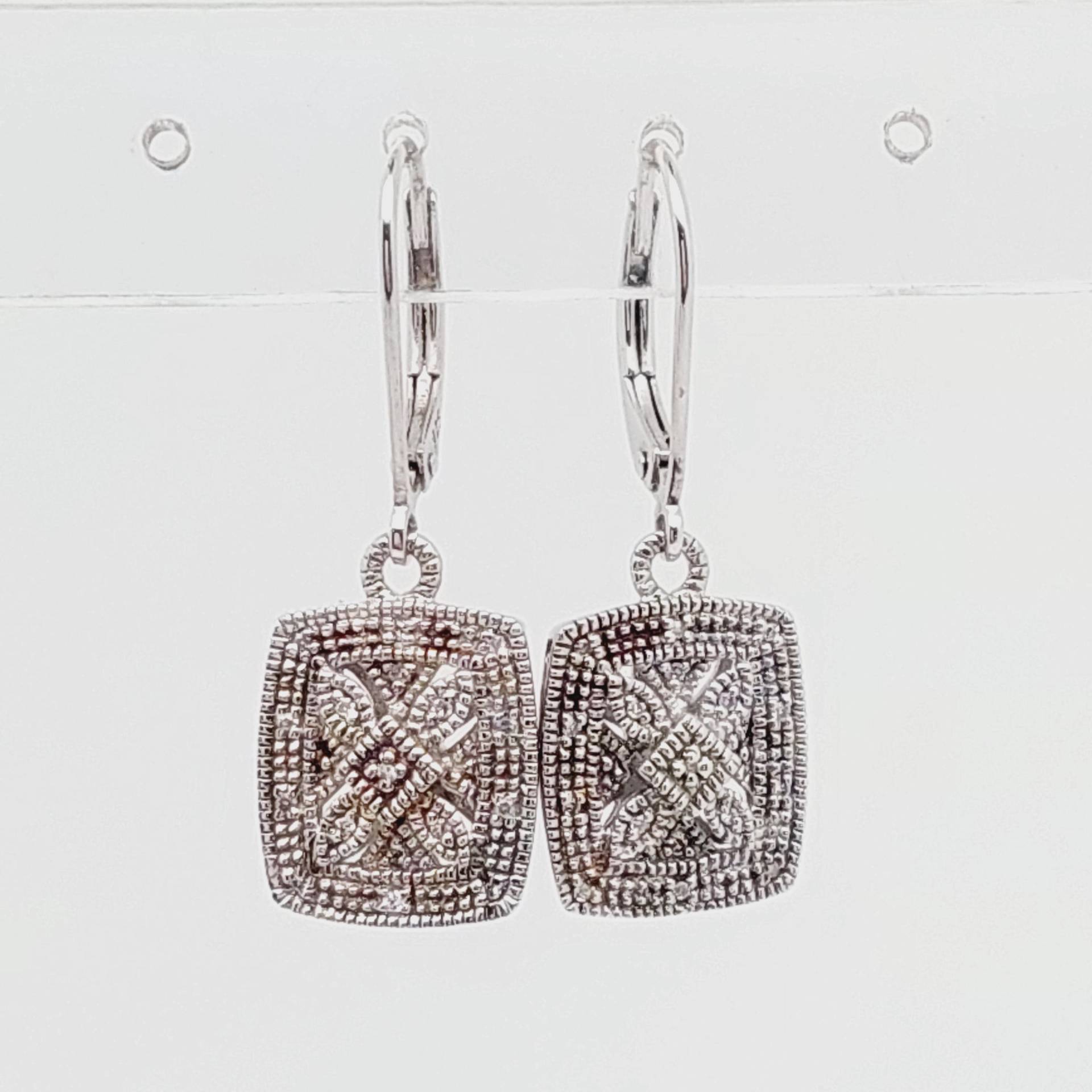 Vintage 925Er Silber Ohrhänger Ohrringe Hängeohrringe Zirkonia Glitzer Für Frauen von SchmuckparadiesShop