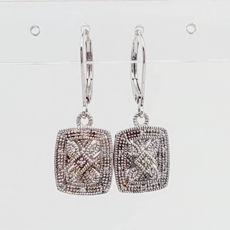 Vintage 925Er Silber Ohrhänger Ohrringe Hängeohrringe Zirkonia Glitzer Für Frauen von SchmuckparadiesShop