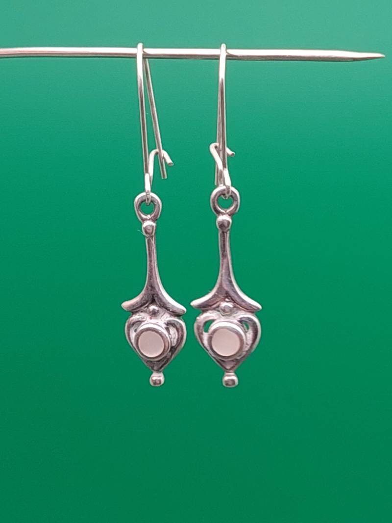 Vintage 925Er Silber Ohrringe Mit Perlmutt Ohrhänger Filigranschmuck von SchmuckparadiesShop