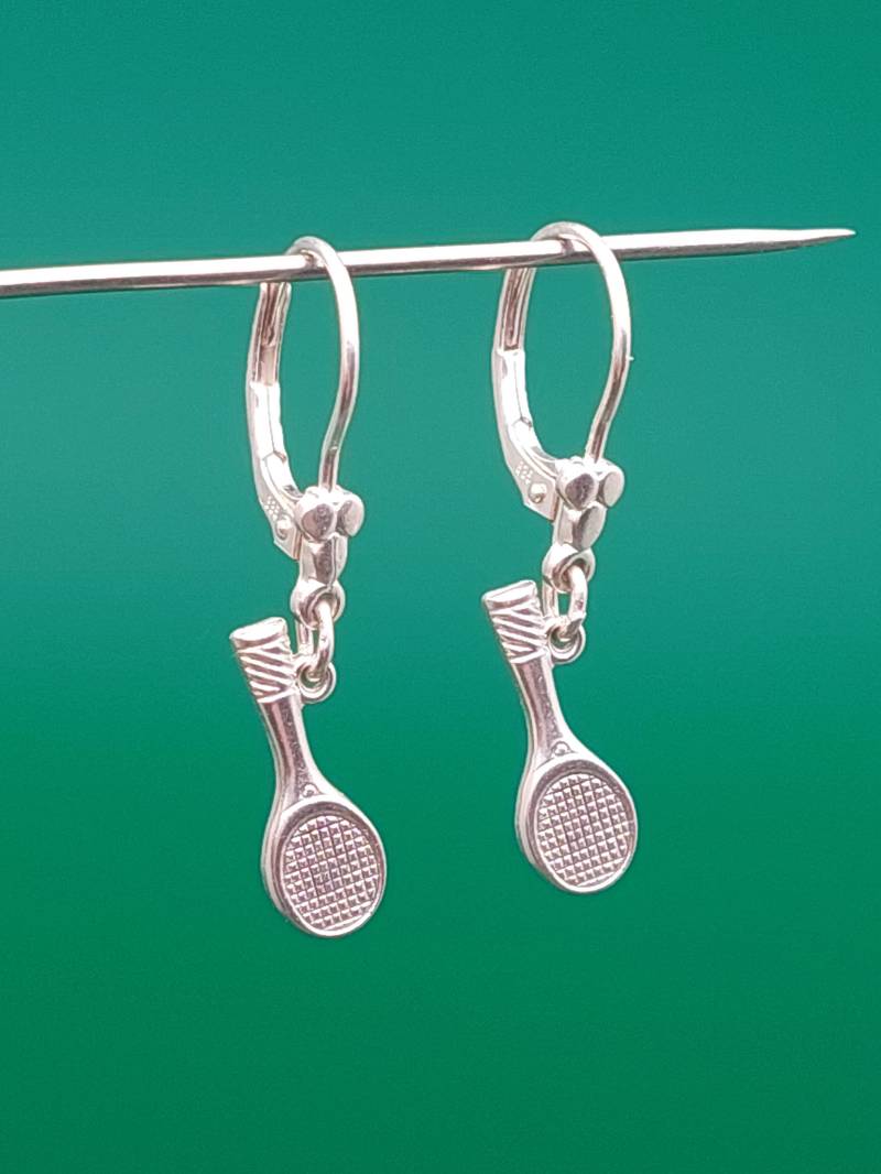 Vintage 925Er Silber Ohrringe Ohrhänger Tennisschläger von SchmuckparadiesShop