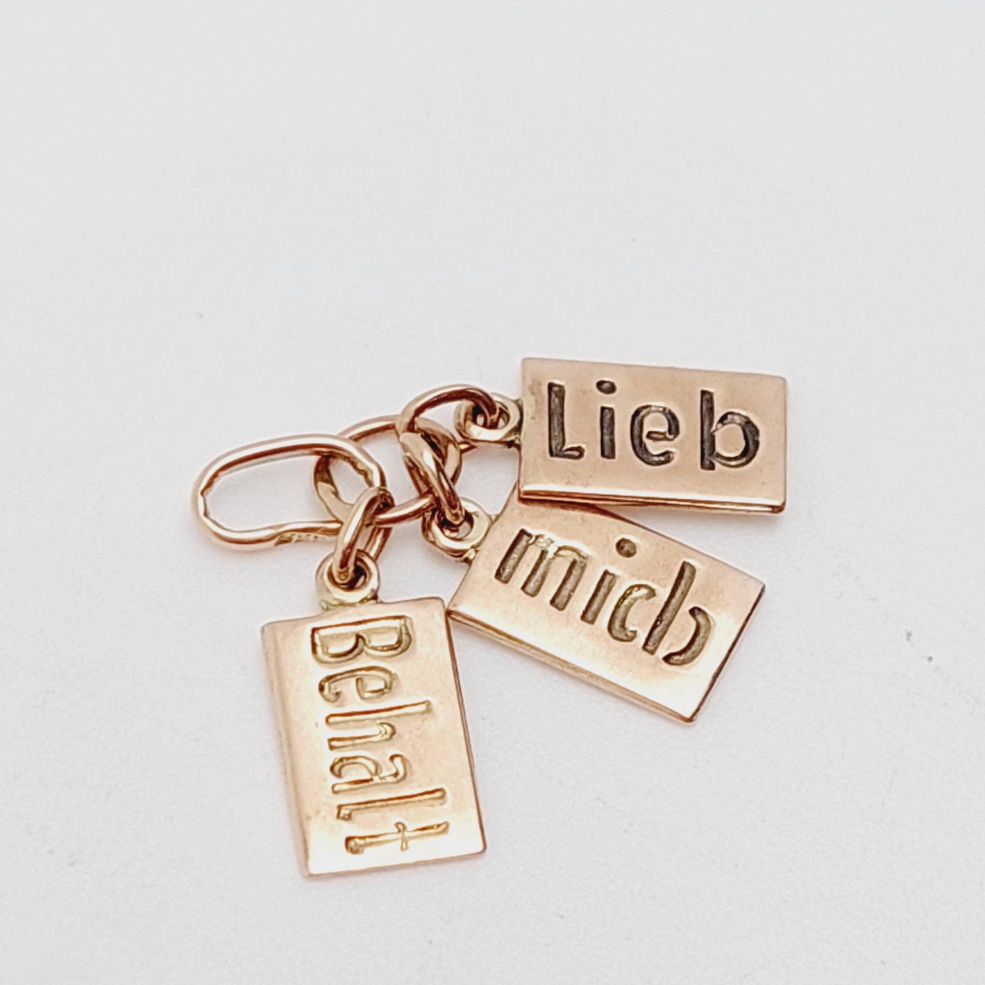 Vintage Anhänger 8 K 333 Gold Liebe Glücksbringer Behalt Mich Lieb Bettelarmband Goldanhänger von SchmuckparadiesShop