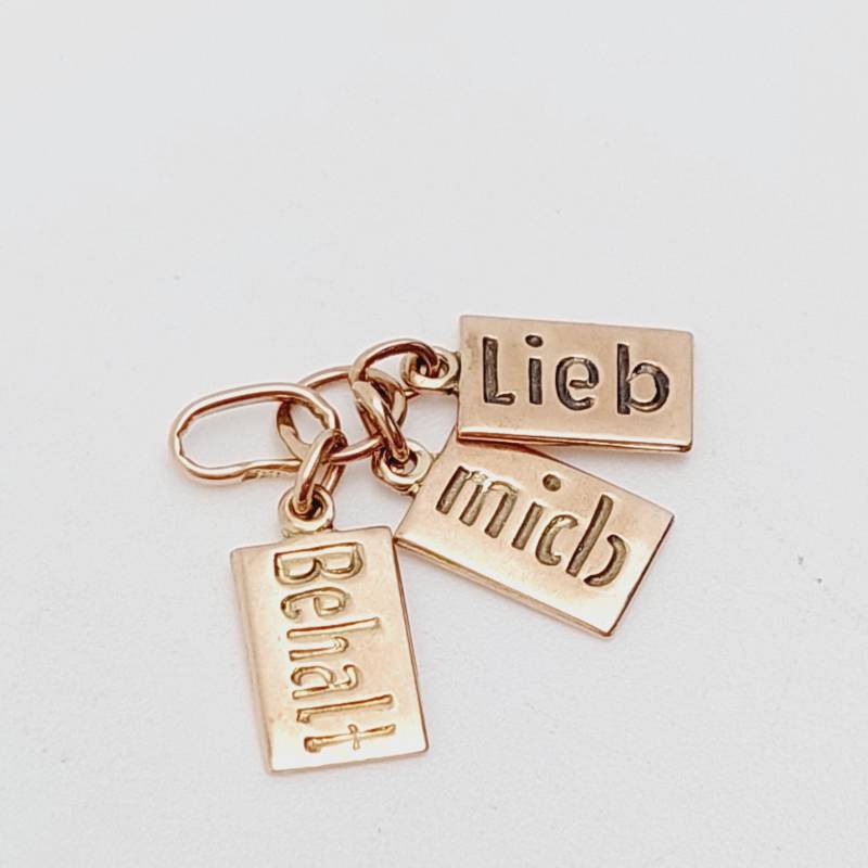 Vintage Anhänger 8 K 333 Gold Liebe Glücksbringer Behalt Mich Lieb Bettelarmband Goldanhänger von SchmuckparadiesShop