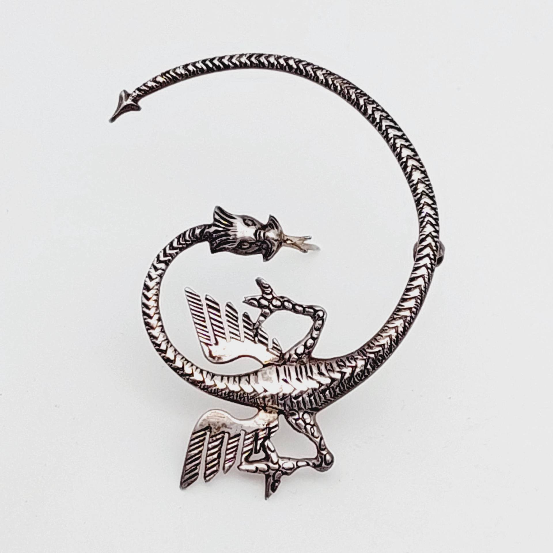 Vintage Drachen Brosche 925Er Silber Chimäre Jugendstil Nepal von SchmuckparadiesShop