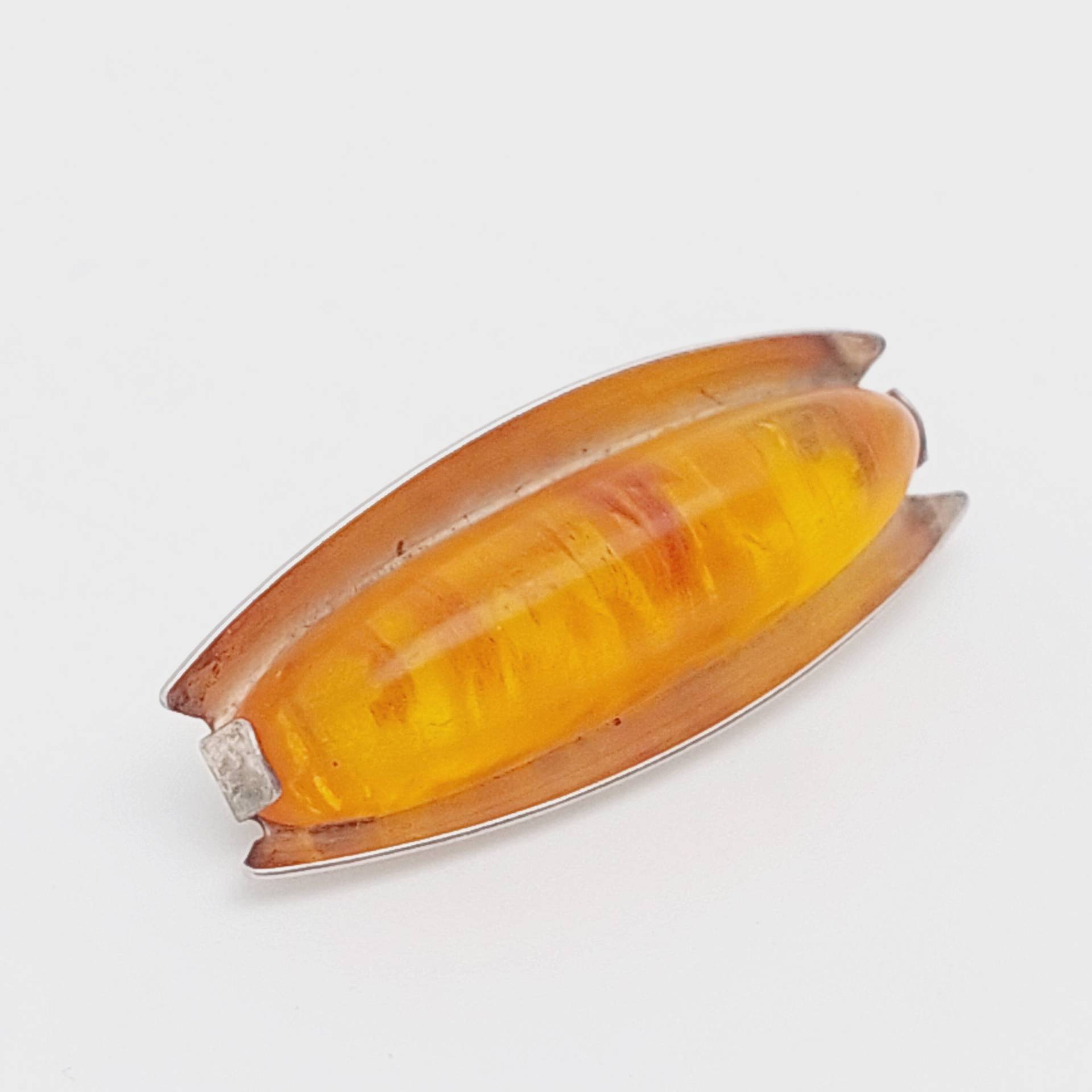 Vintage Fischland Silber Brosche Bernstein Schmuck Art Deco Antikerschmuck von SchmuckparadiesShop