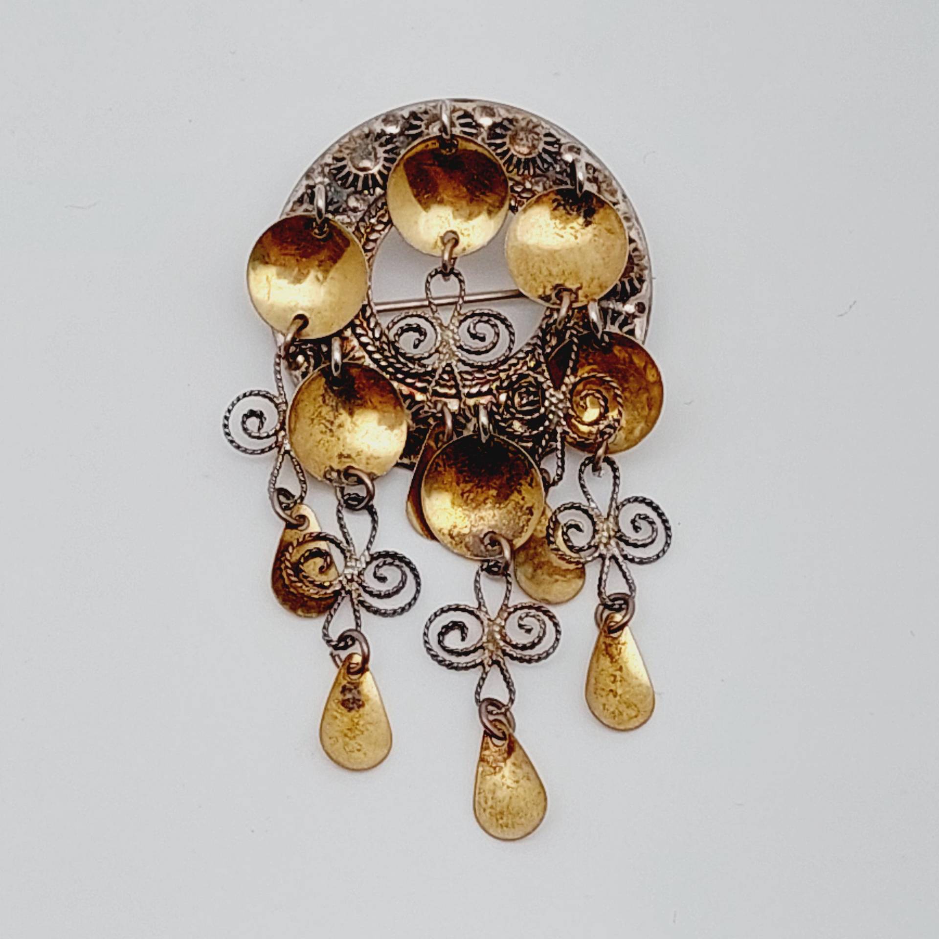 Vintage Norwegen Designer 830 Silberne Und Vergoldete Hochzeitsbrosche Solje Pin von SchmuckparadiesShop