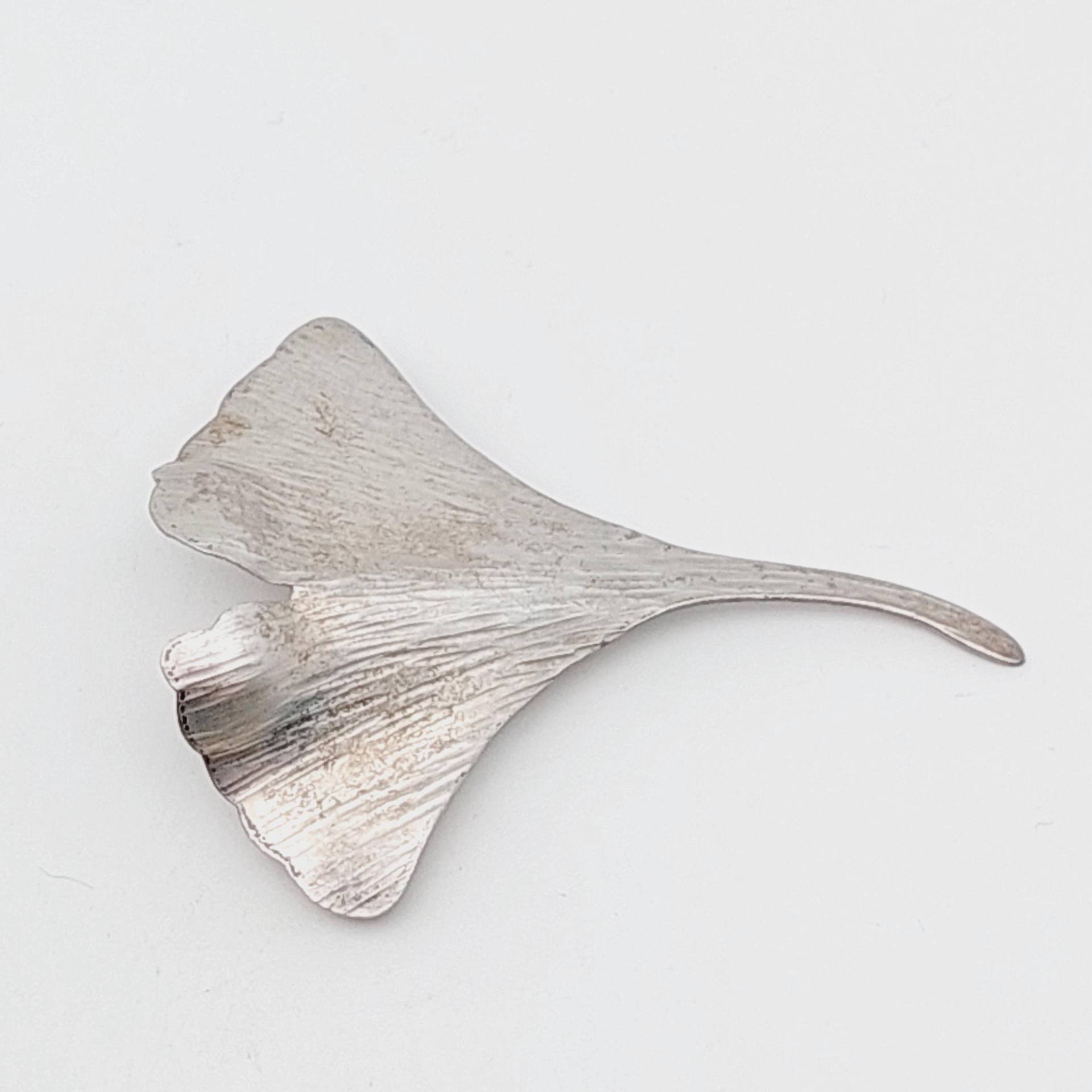 Vintage Silber Ginkgo Brosche 800Er Silberbrosche von SchmuckparadiesShop