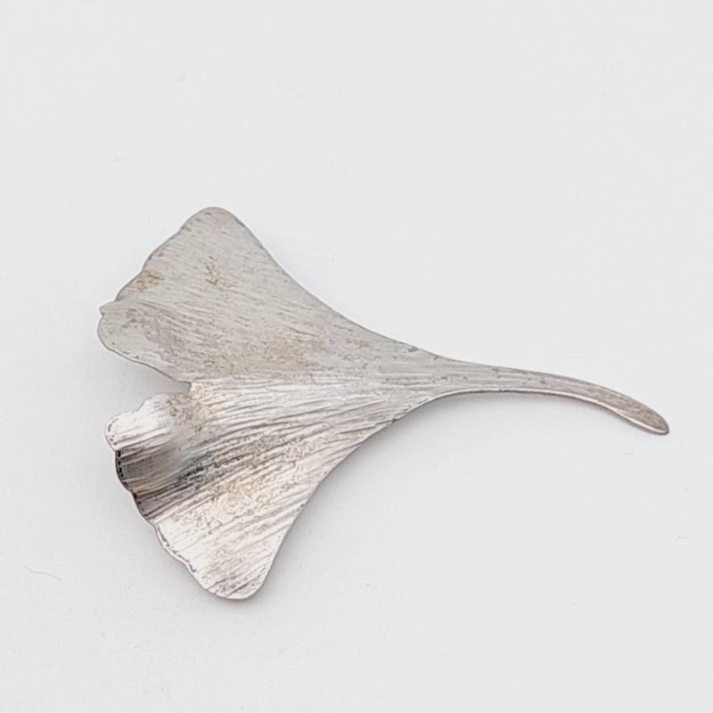 Vintage Silber Ginkgo Brosche 800Er Silberbrosche von SchmuckparadiesShop