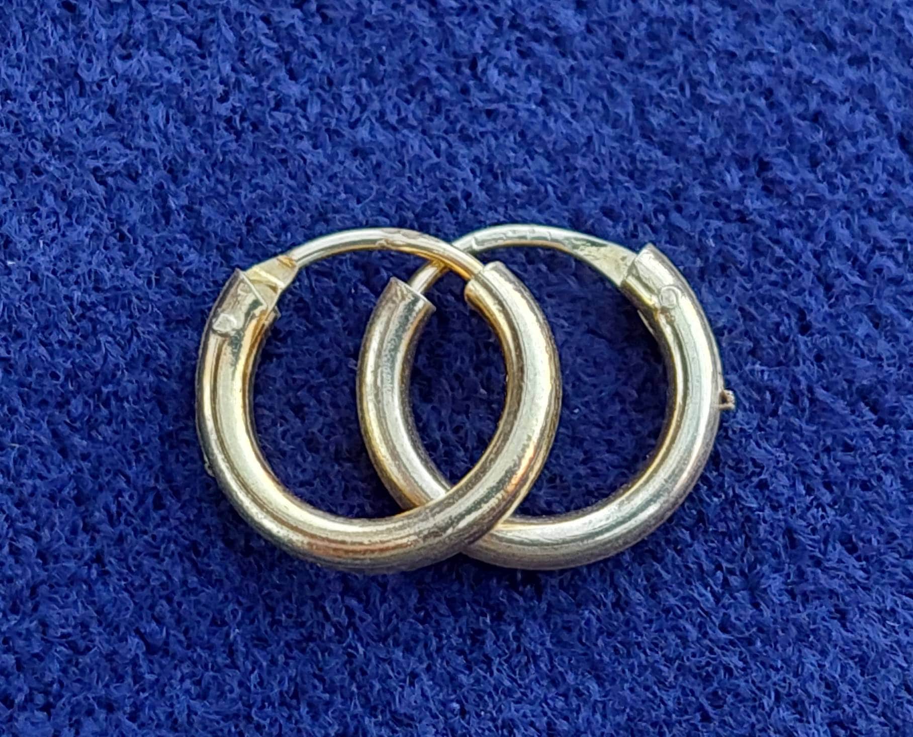 Vintage Sterling Creolen 925 Silber Ohrringe Vergoldet #cg2 Hoop von SchmuckparadiesShop