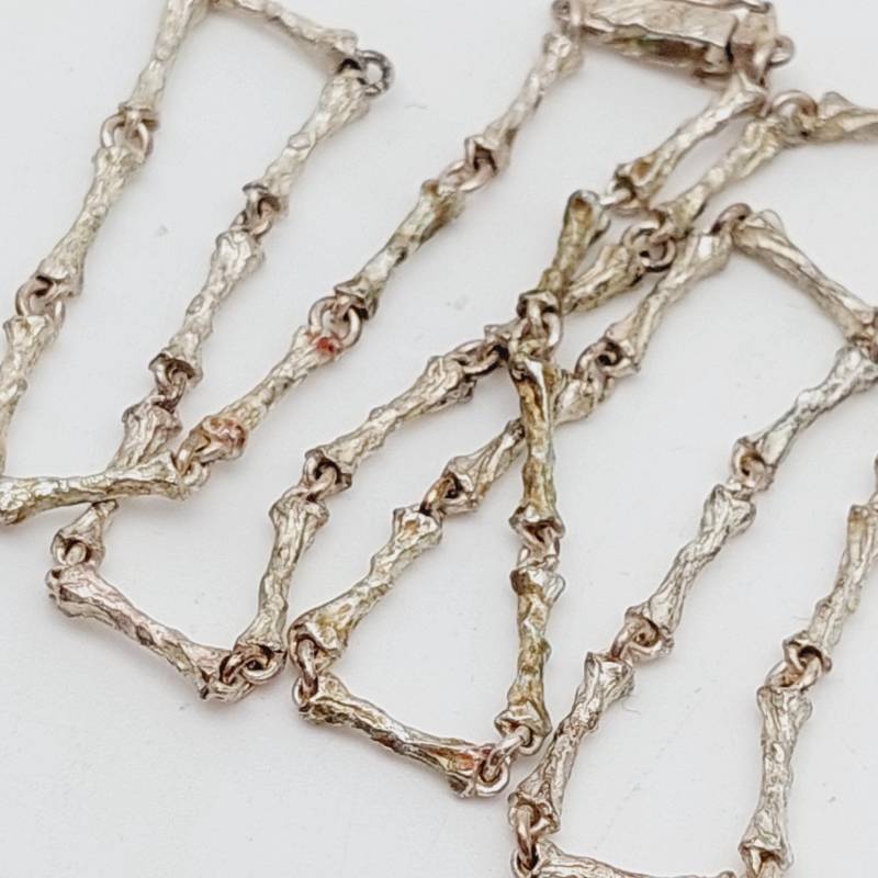 Vintage Sterling Halskette 925 Collier Designer Schmuck Mid-Century Stäbchen Silberkette von SchmuckparadiesShop