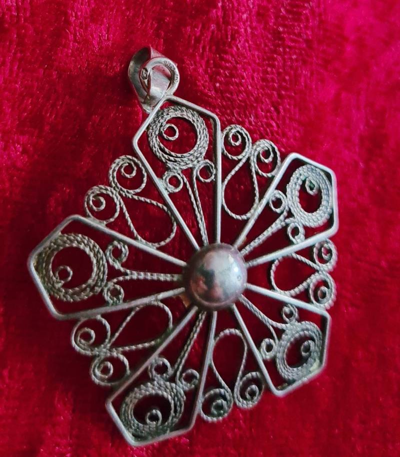 xxl 5 cm Antiker 900Er Silber Filigran Anhänger von SchmuckparadiesShop