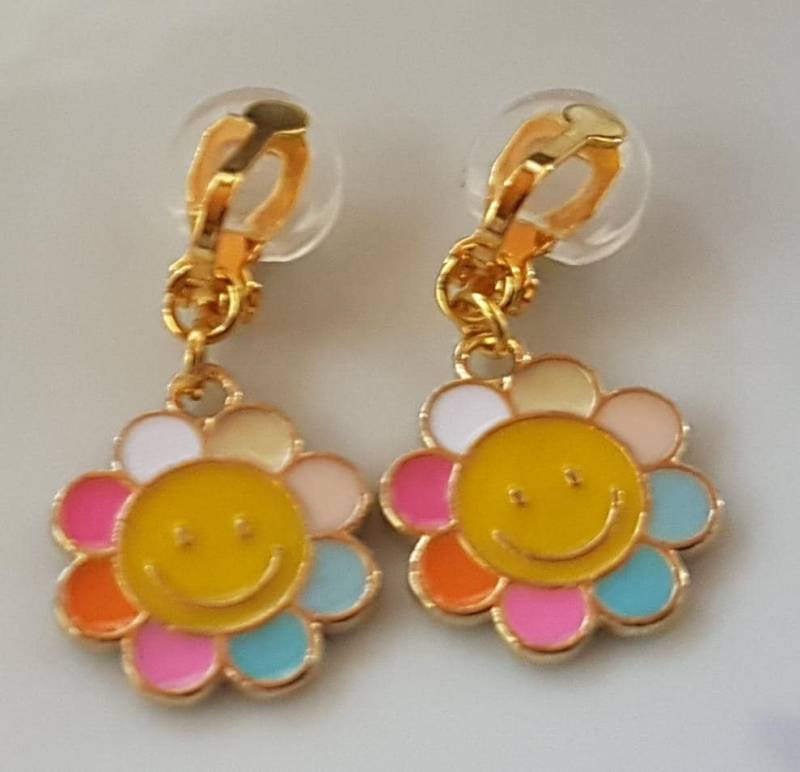 Kinderohrclips Clips Mit Bunter Blume Kinderohrclips Clips Mit Bunter Blume von Schmuckperle3000