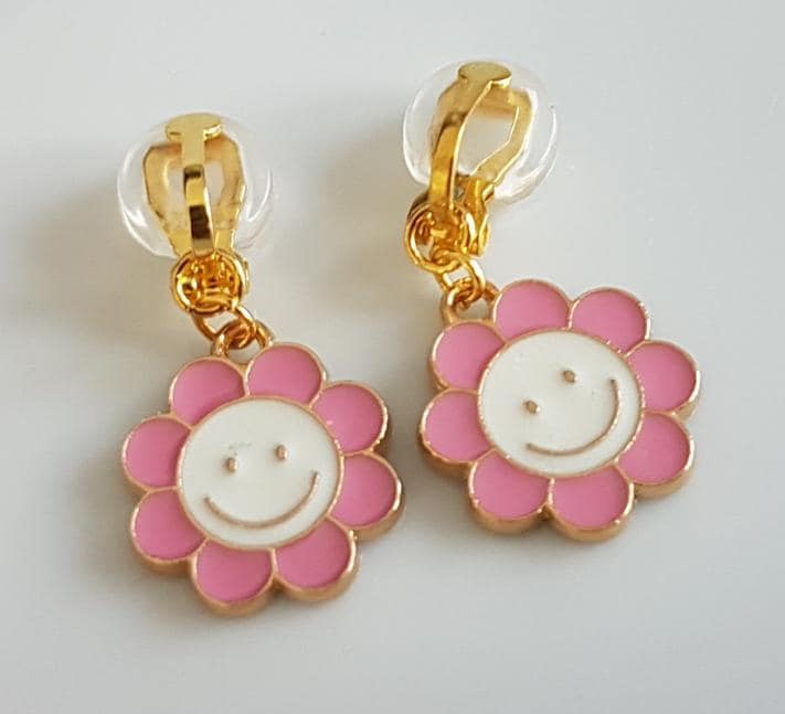 Kinderohrclips Blumen Mit Lächeln Kinderohrclips Blumen Mit Lächeln von Schmuckperle3000