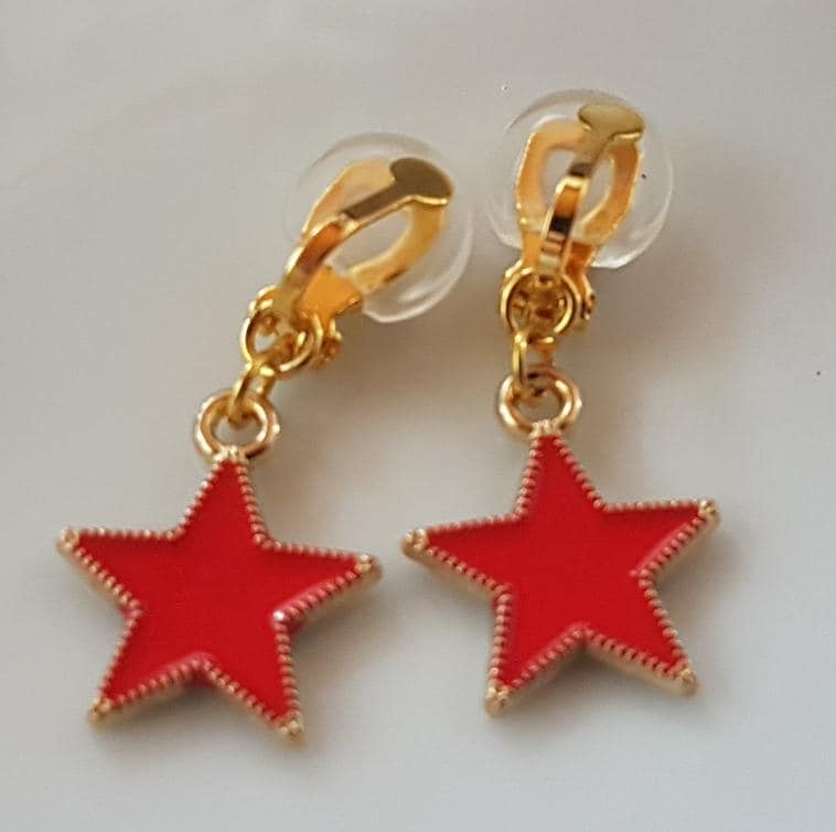 Kinderohrclips Clips Mit Rote Sterne Kinderohrclips Clips Mit Rote Sterne von Schmuckperle3000