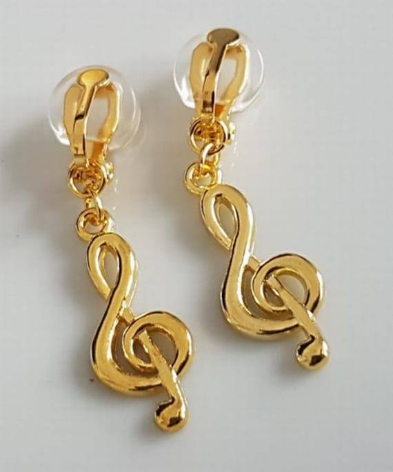 Kinderohrclips Mit Notenschlüssel Und Silikonpolster von Schmuckperle3000