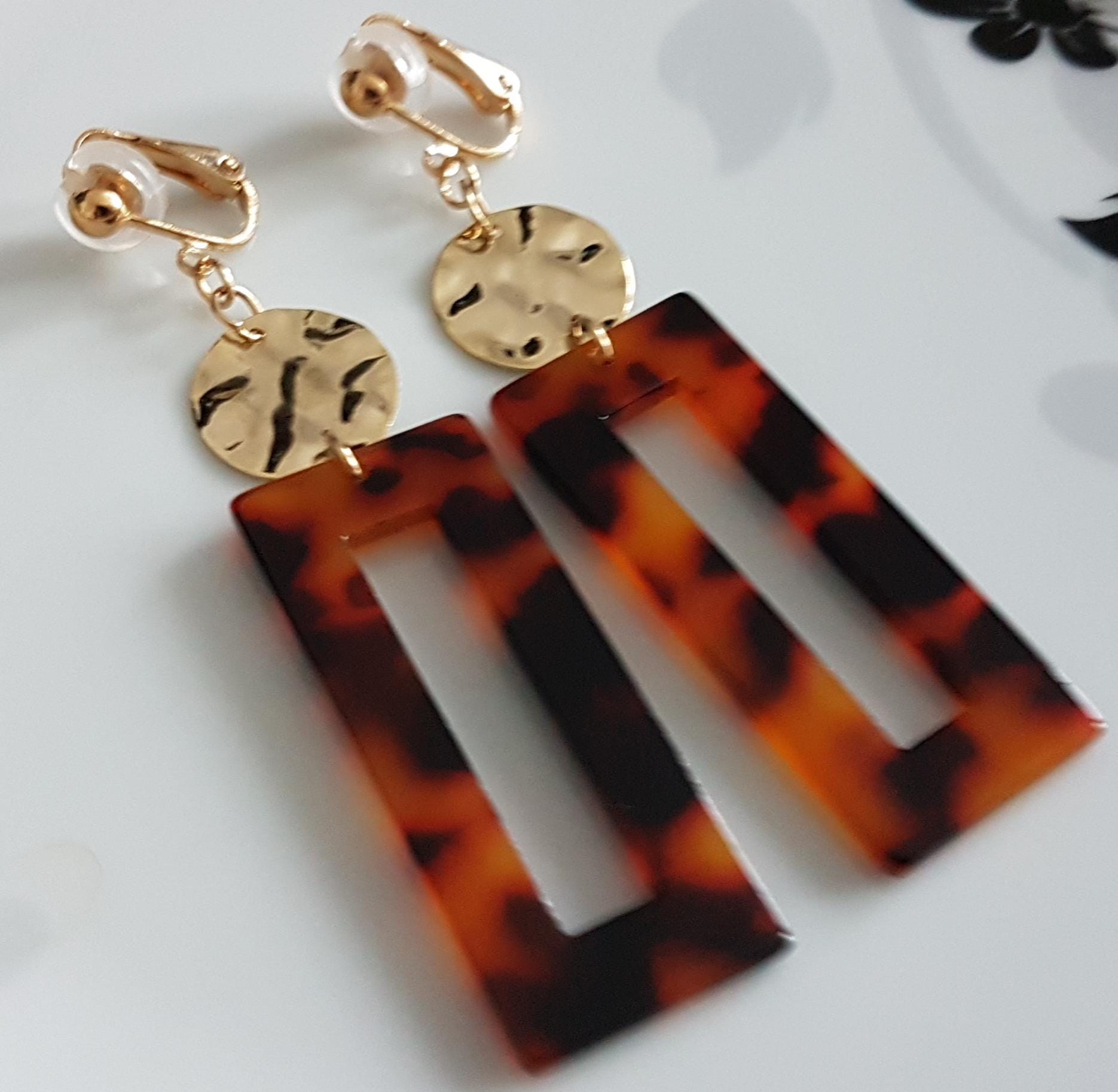 Ohrclips Clips Acryl Messing Silikonpolster von Schmuckperle3000