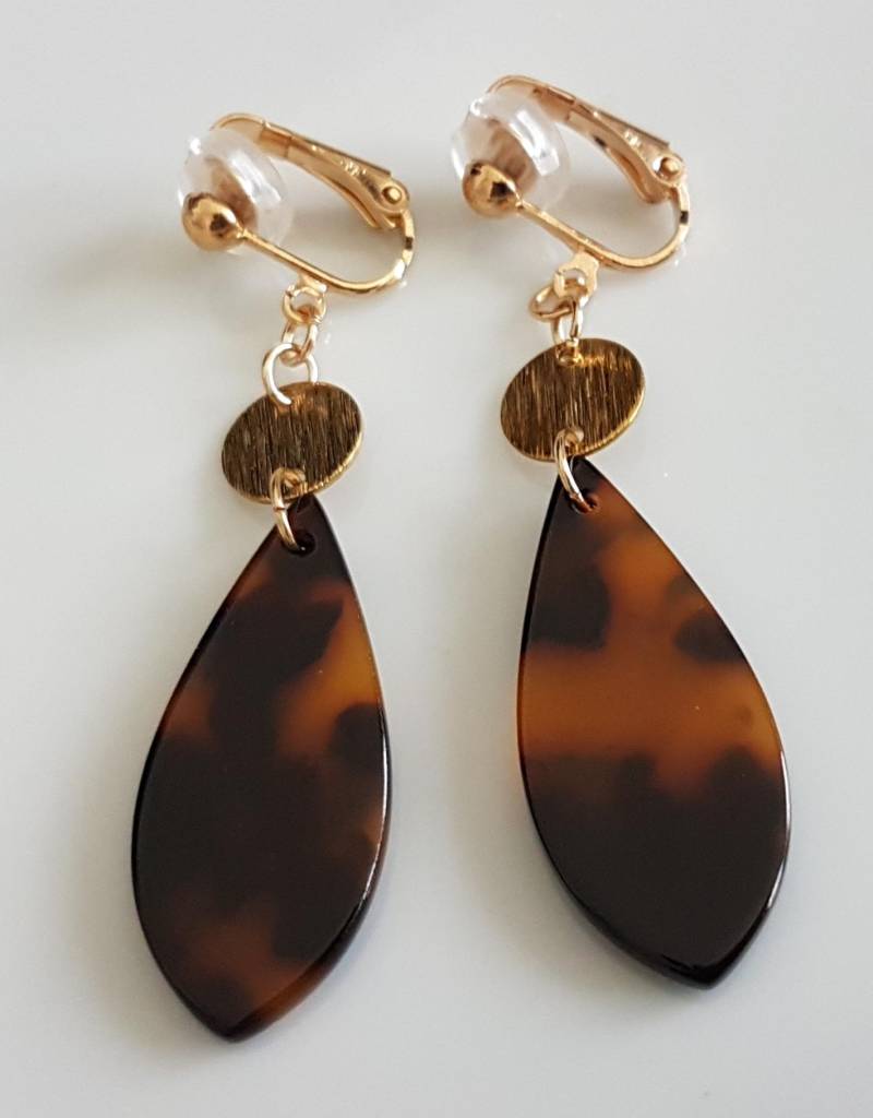 Ohrclips Clips Acryl Tropfen Silikonpolster von Schmuckperle3000