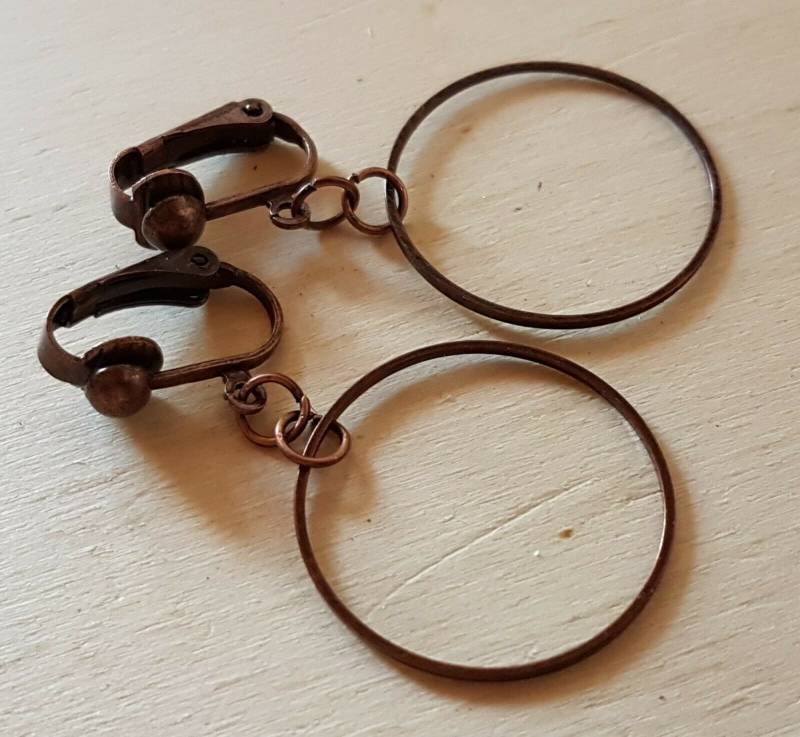 Ohrclips Clips Creolen Kupfer 2.5 cm von Schmuckperle3000