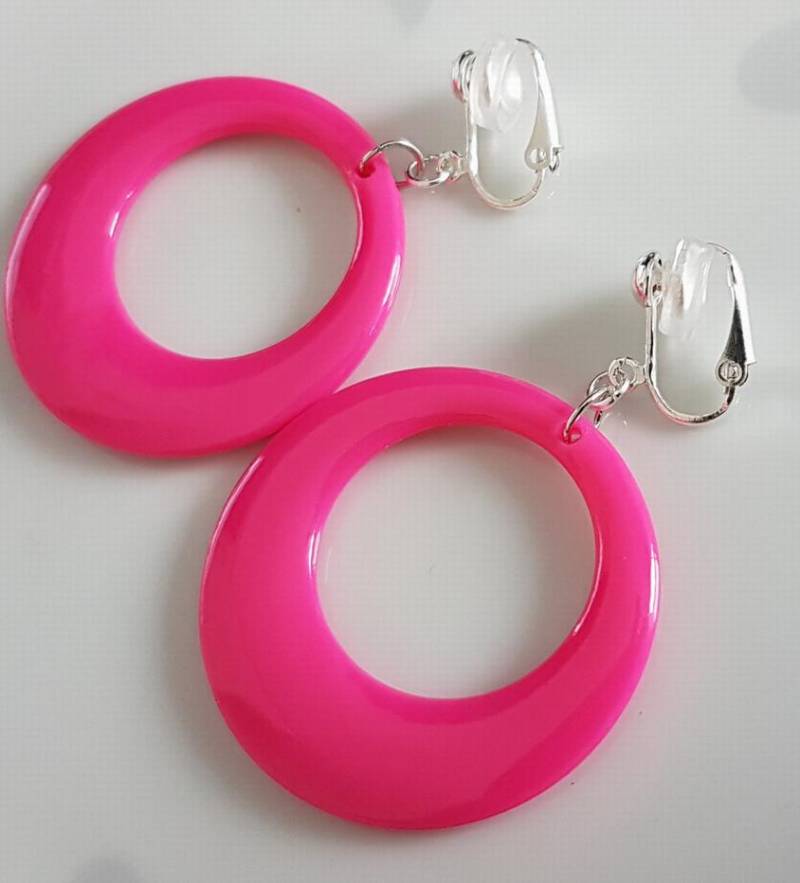 Ohrclips Clips Creolen Pink Ohrclips Clips Creolen Pink von Schmuckperle3000