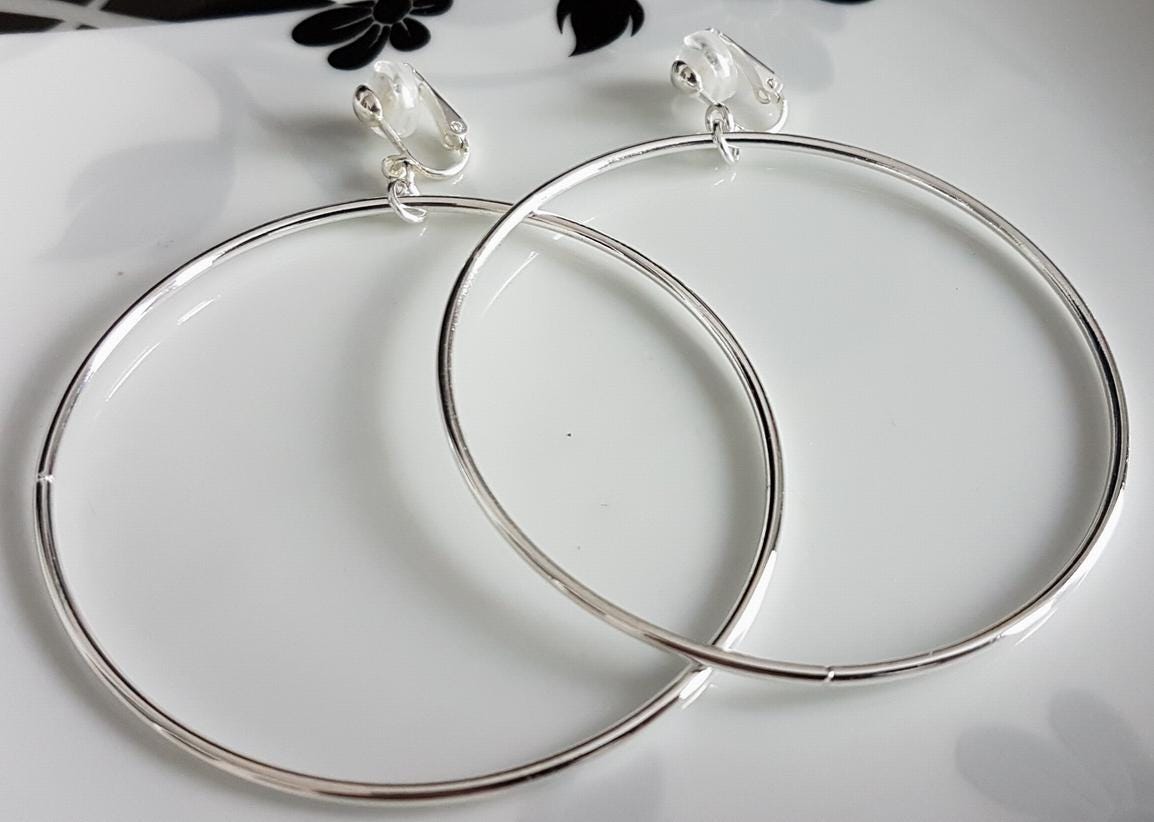 Ohrclips Clips Creolen Versilbert von Schmuckperle3000