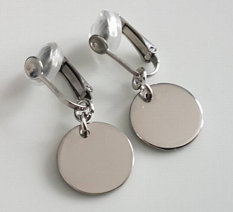 Ohrclips Clips Edelstahl Plättchen Anhänger Silikonpolster Ohrclips Clips Edelstahl Plättchen Anhänger Silikonpolster von Schmuckperle3000
