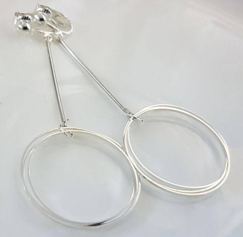 Ohrclips Clips Versilbert Lang von Schmuckperle3000