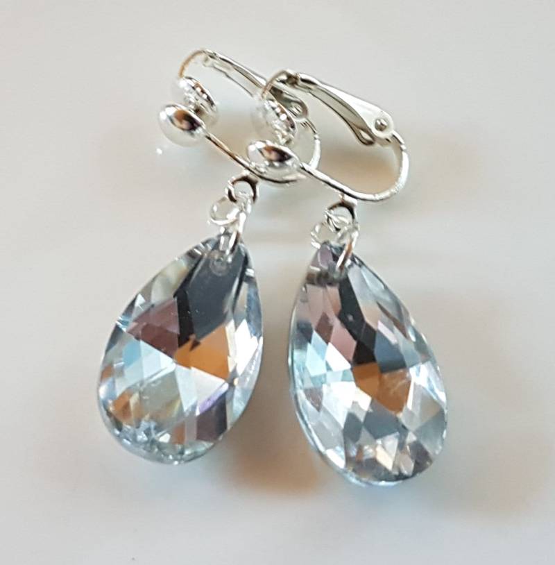 Ohrclips Mit Facettierte Tropfen von Schmuckperle3000