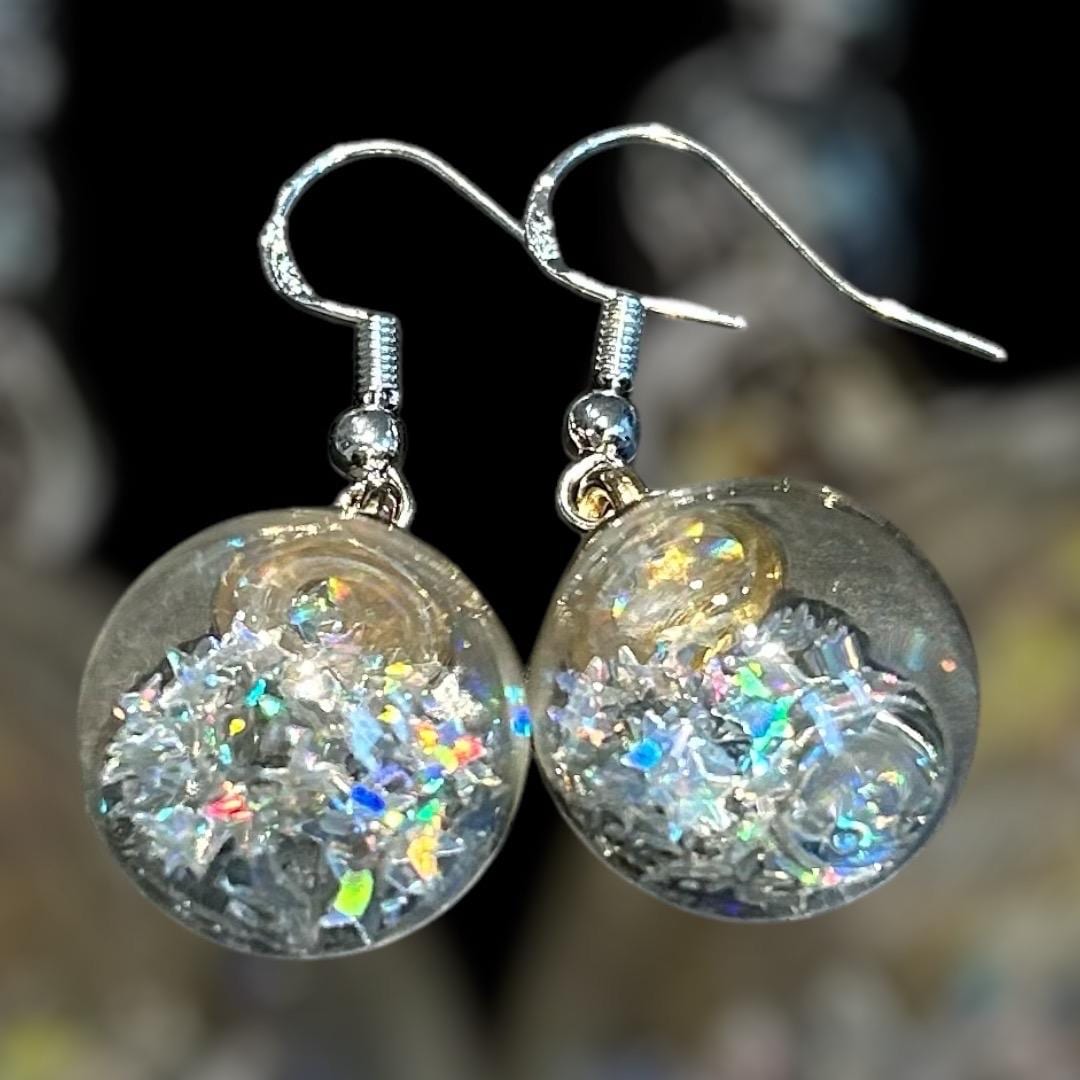 Mini Christbaumkugel 925 Silber Ohrringe Weihnachten von Schmuckphantasien