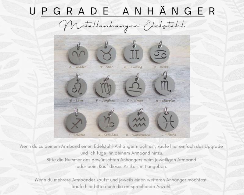 Schmuckpraline I Upgrade Zweiter Metallanhänger Edelstahl/sternzeichen Silber von Schmuckpraline