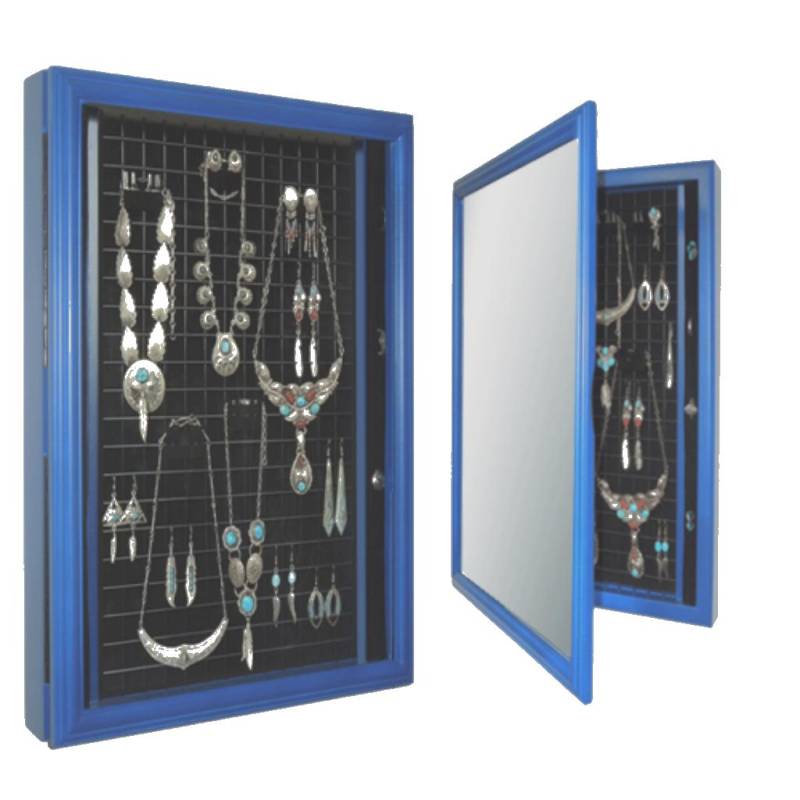Schmuckschrank Sabine | Bilderahmen Vitirine Blau von SchmuckschrankSabine