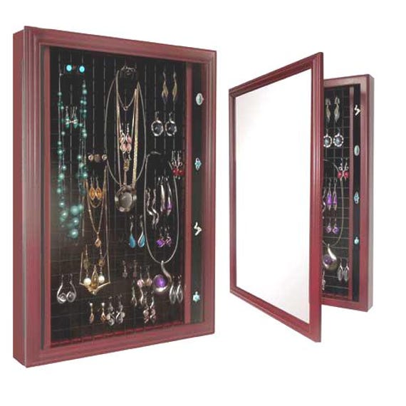Schmuckschrank Sabine | Bilderahmen Vitirine Rot von SchmuckschrankSabine