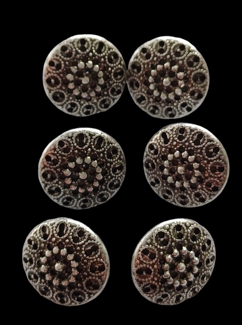 6x Silberfarbene Trachtenknöpfe Aus Metall Größe 13mm, Oktoberfest, Metalltrachtenknöpfe #11221939 von Schmuckstadel24